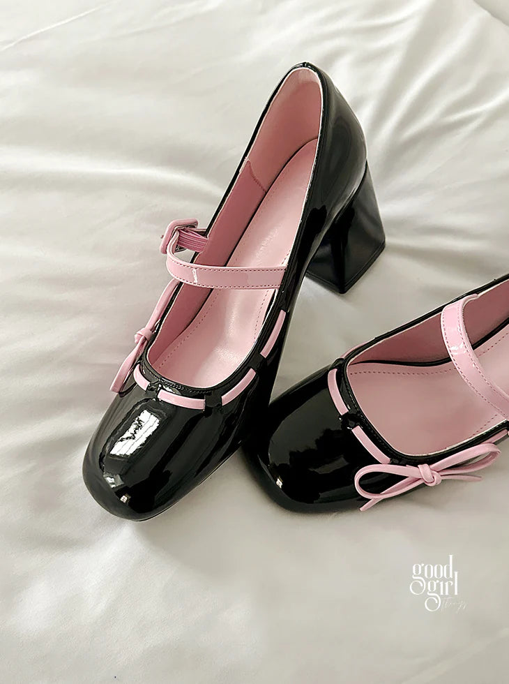 Audrie Bow Block Heel Mary Janes