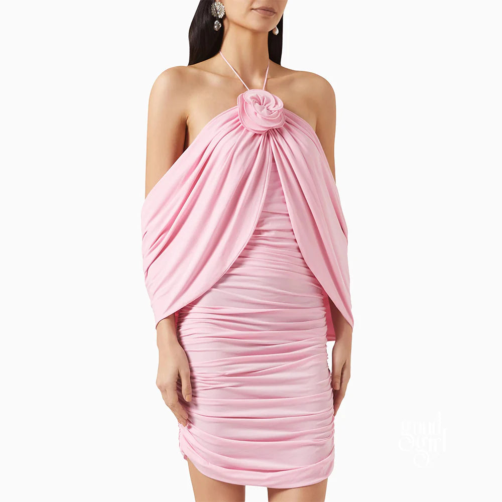 Azelie Floral Halter Mini Dress