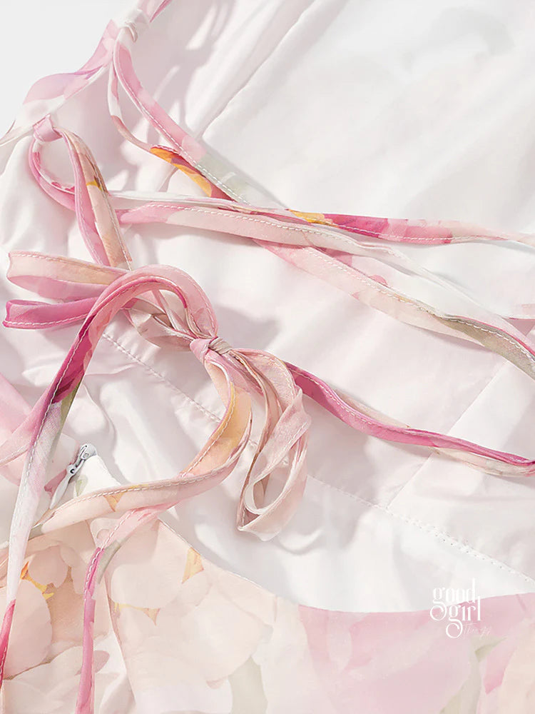 Aziza Floral Halter Mini Dress