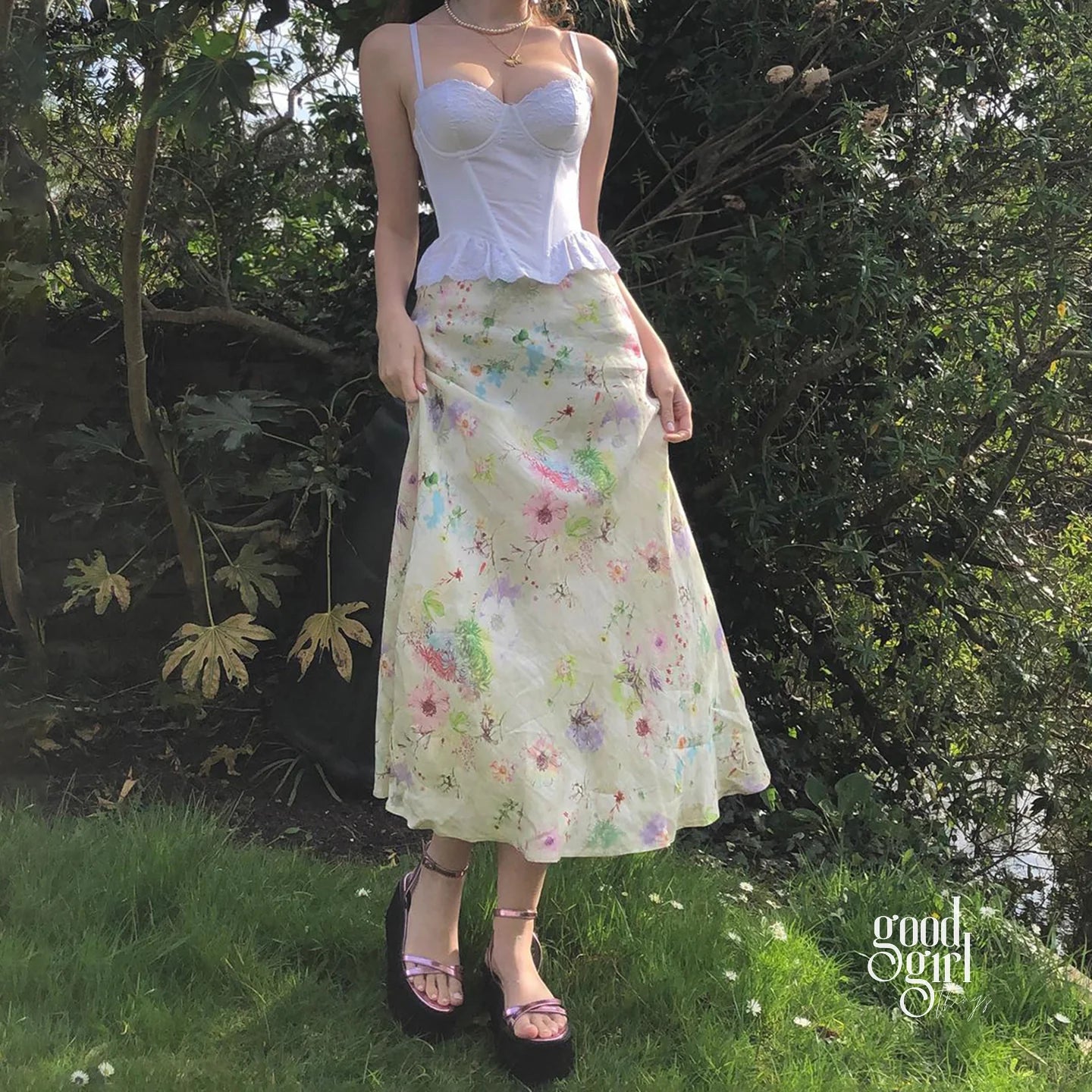 Bea Floral Fishtail Maxi Skirt