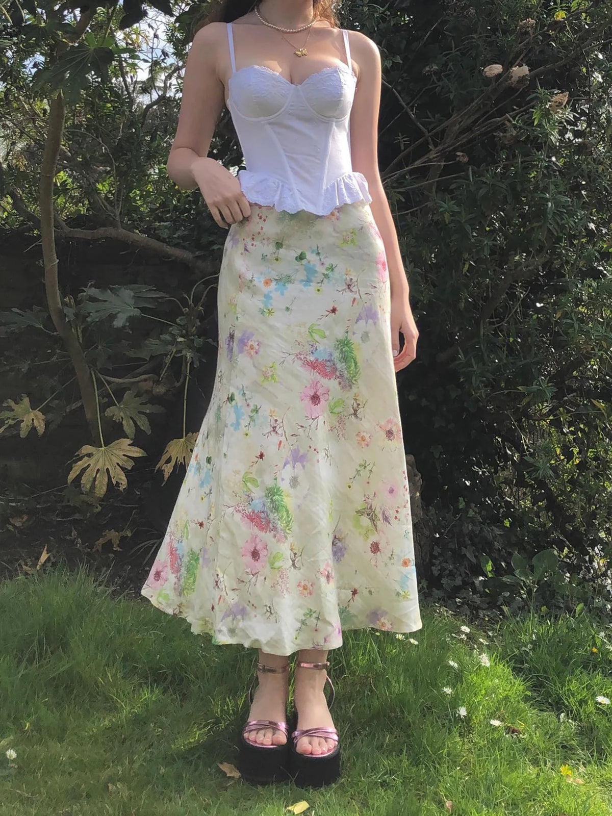 Bea Floral Fishtail Maxi Skirt