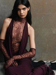 Brandi Halter Lace Gown