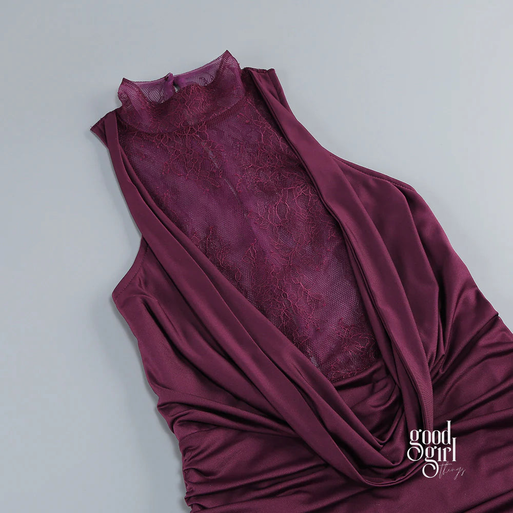 Brandi Halter Lace Gown