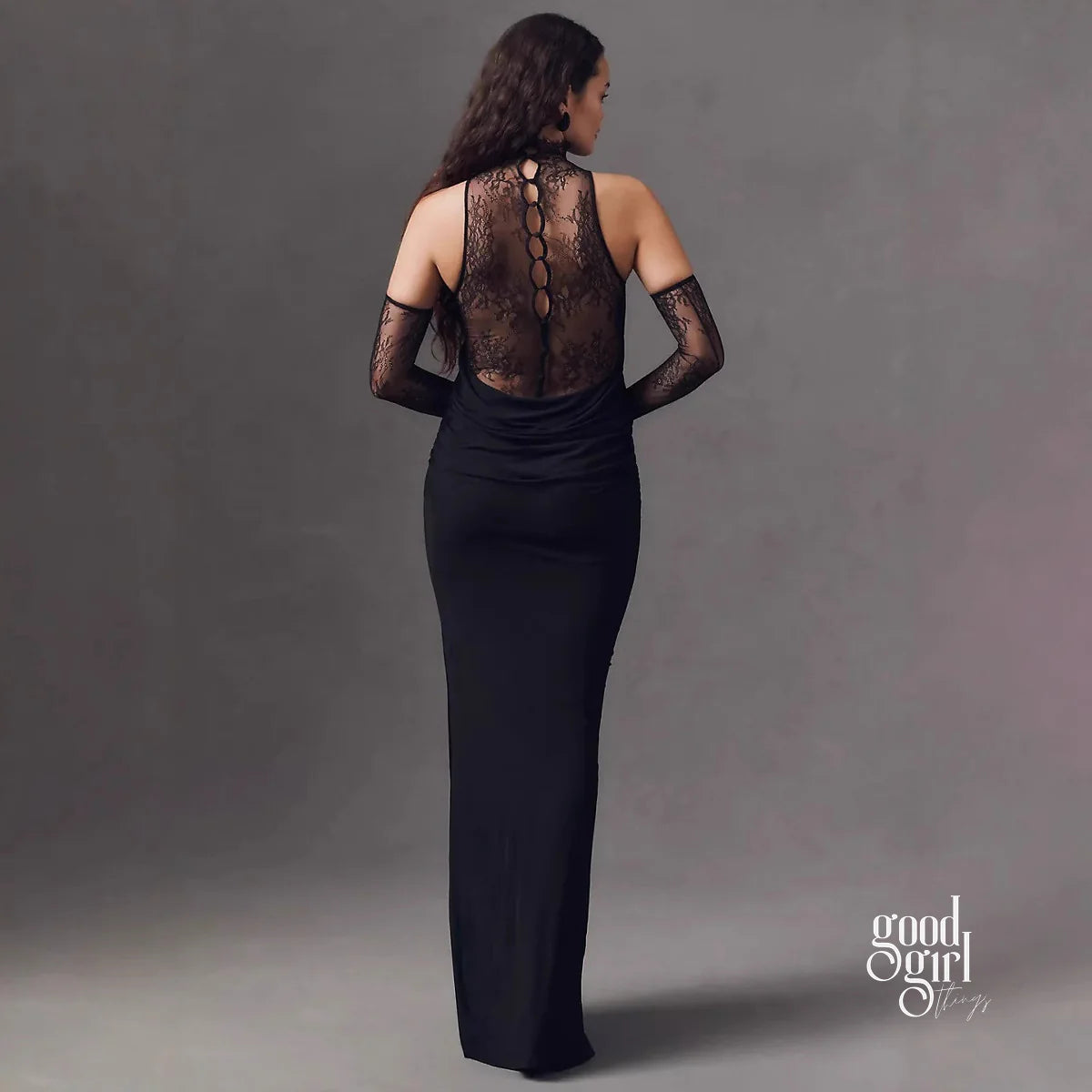 Brandi Halter Lace Gown
