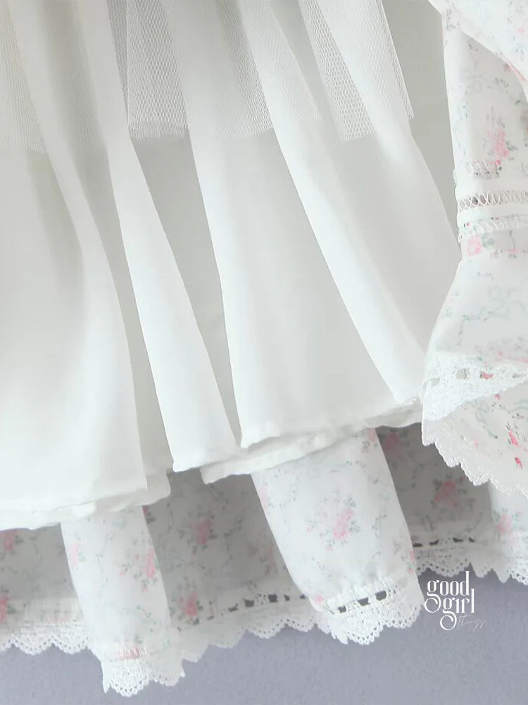 Braylyn Lace Detail Floral Mini Dress