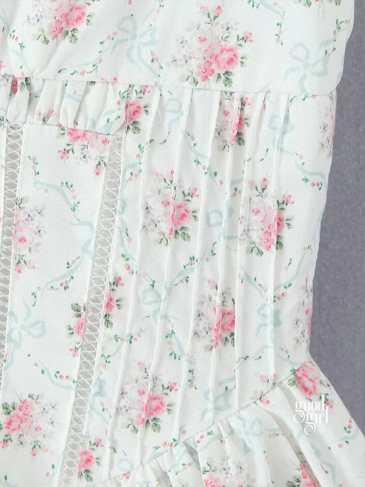 Braylyn Lace Detail Floral Mini Dress