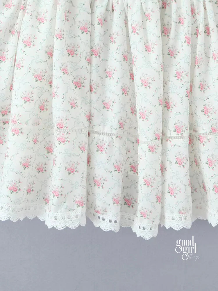 Braylyn Lace Detail Floral Mini Dress