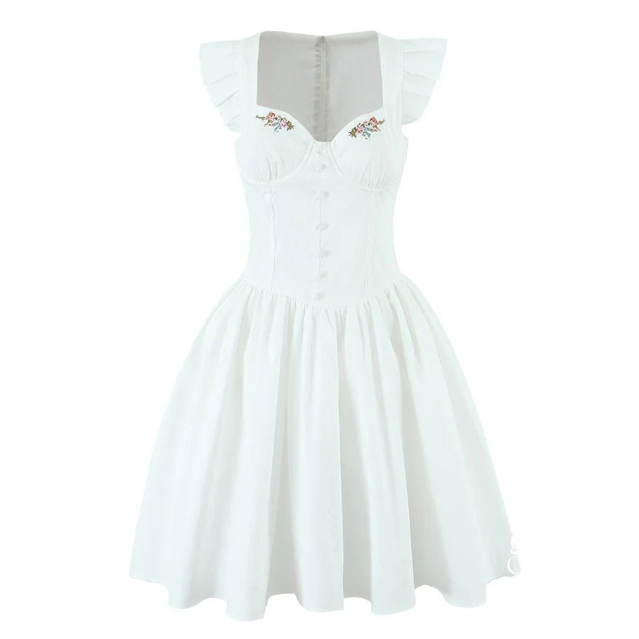 Briseida Flutter-Sleeve Mini Dress