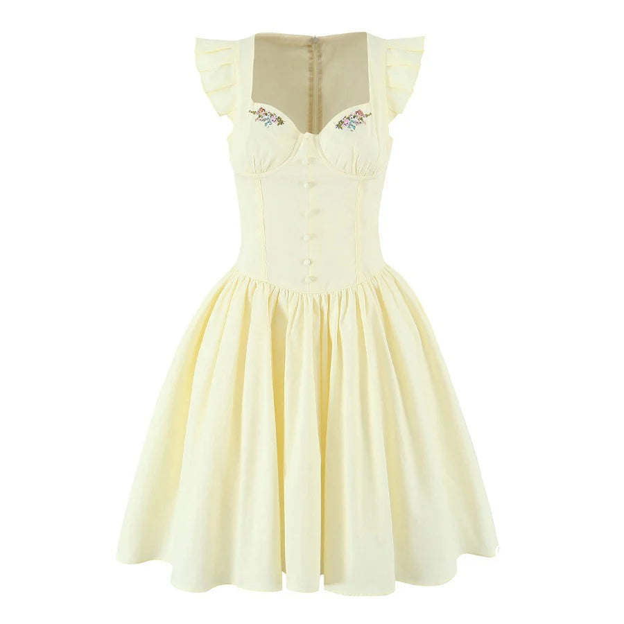 Briseida Flutter-Sleeve Mini Dress