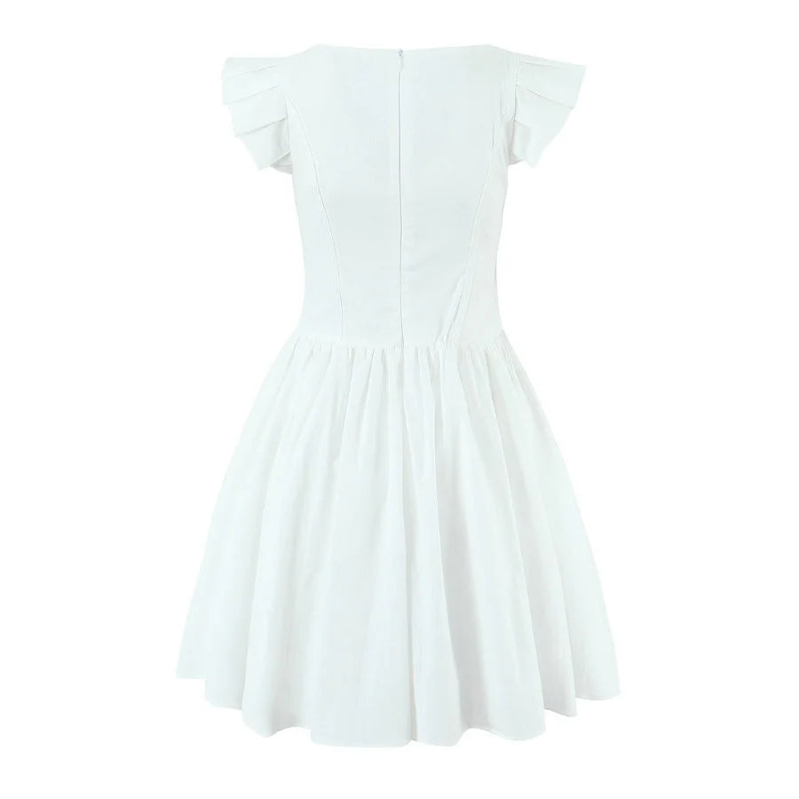 Briseida Flutter-Sleeve Mini Dress