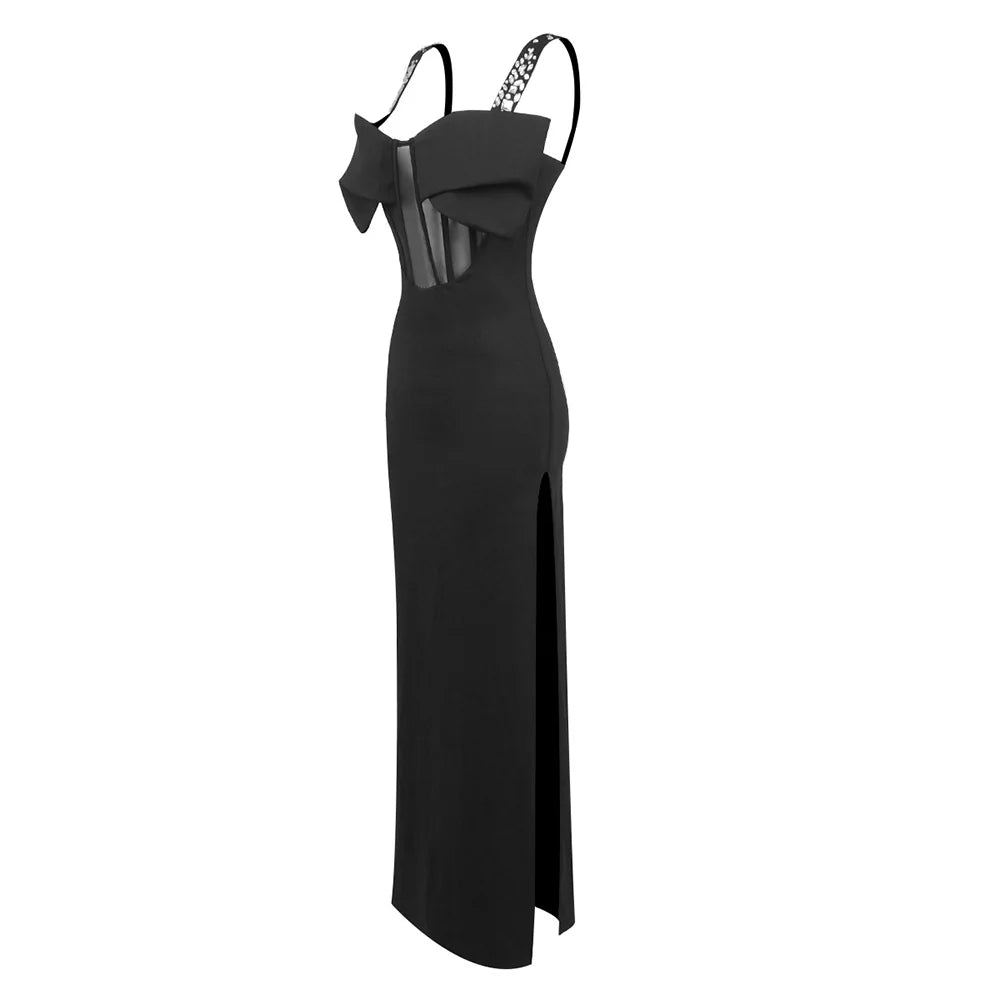 Bruchy Embellished Mesh Maxi Dress