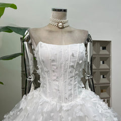 Butterfly Applique Corset Mini Dress - White