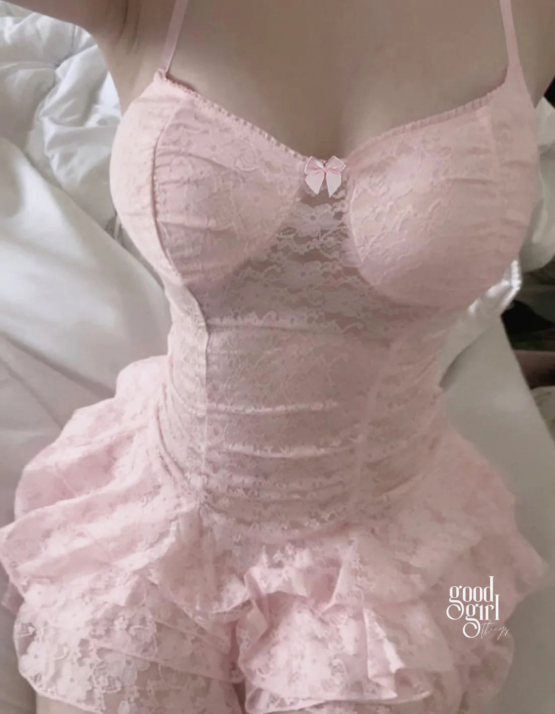 Cailyn Lace Ruffle Mini Dress