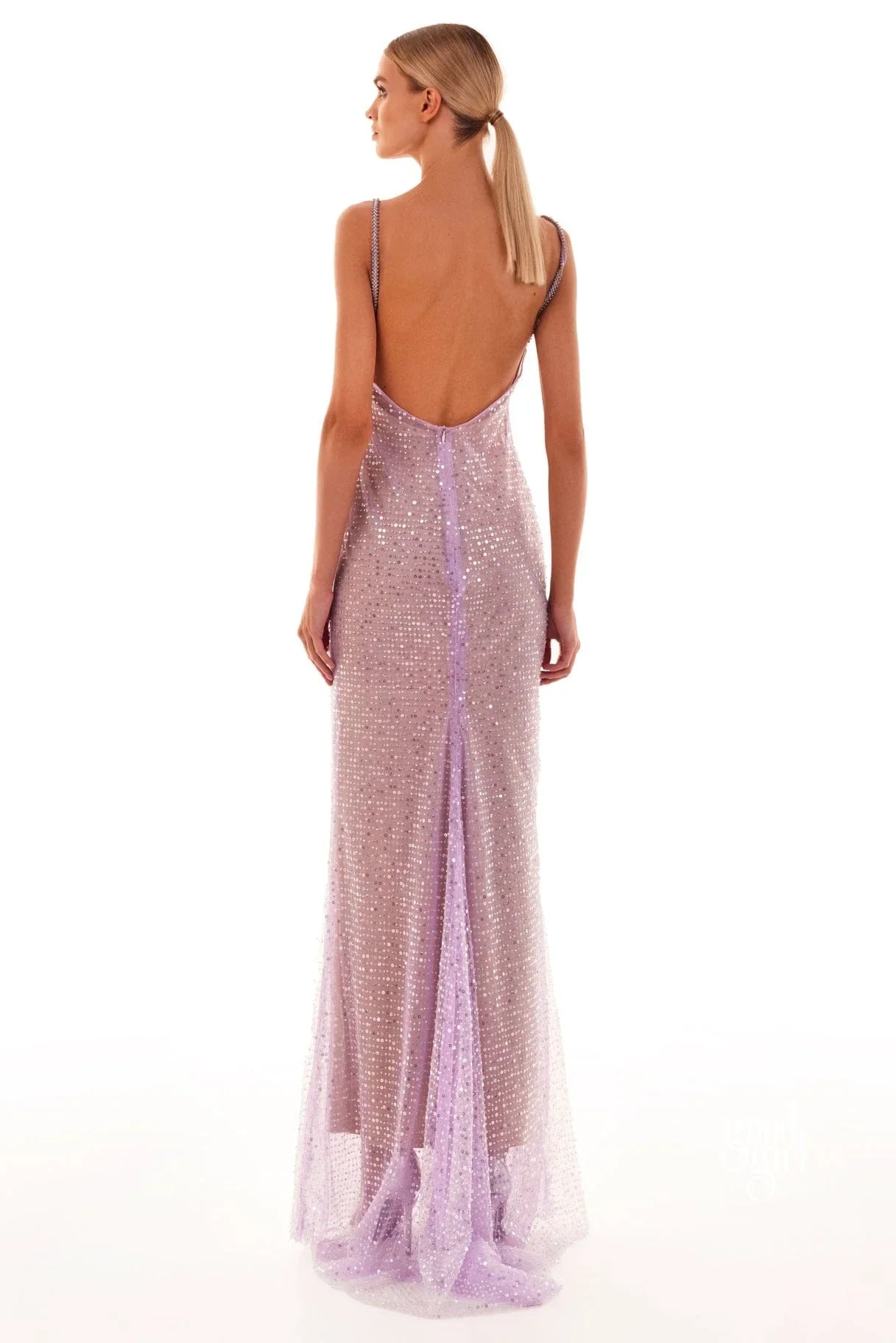 Cayla Sequin Mesh Maxi Dress