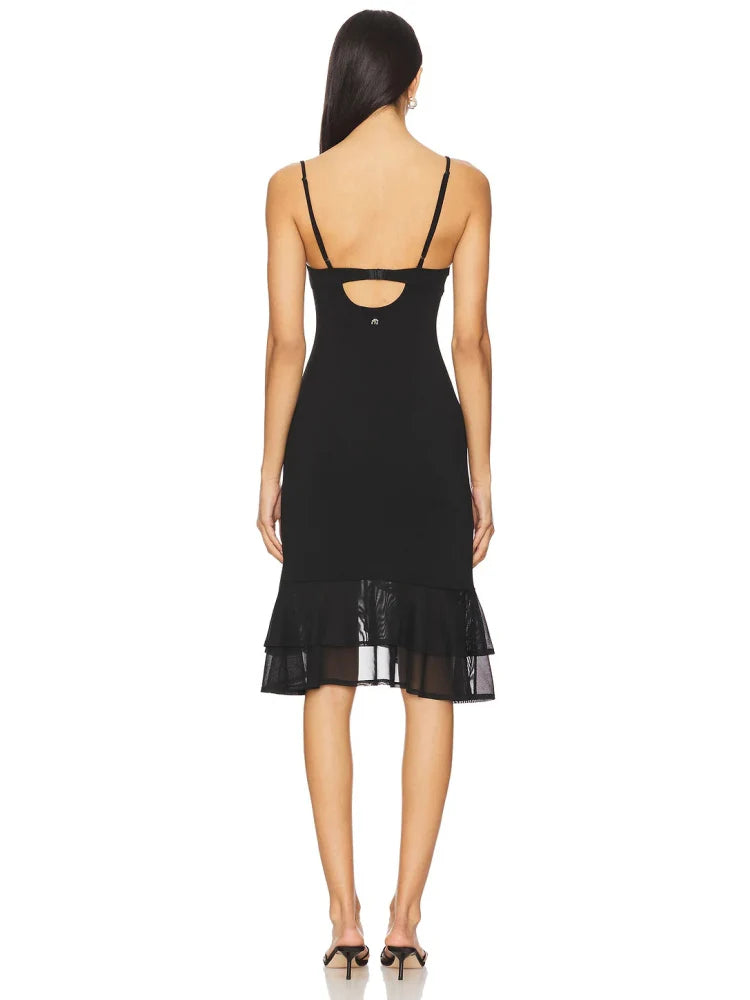 Charlotte Strappy Mesh Midi Dress