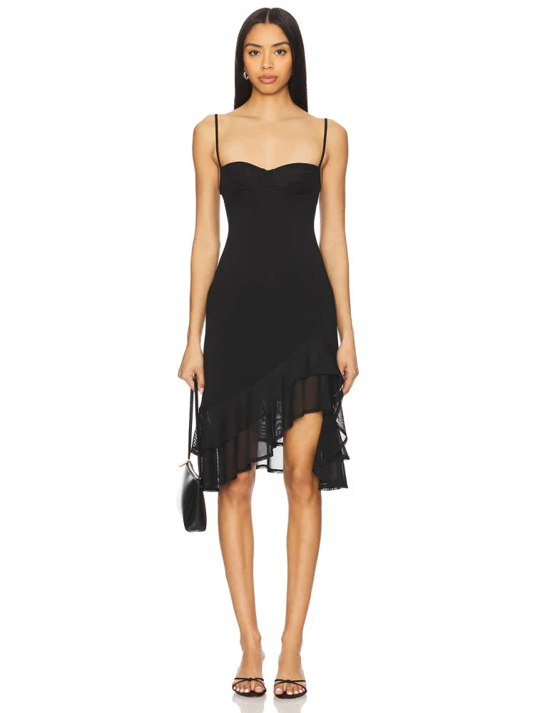 Charlotte Strappy Mesh Midi Dress