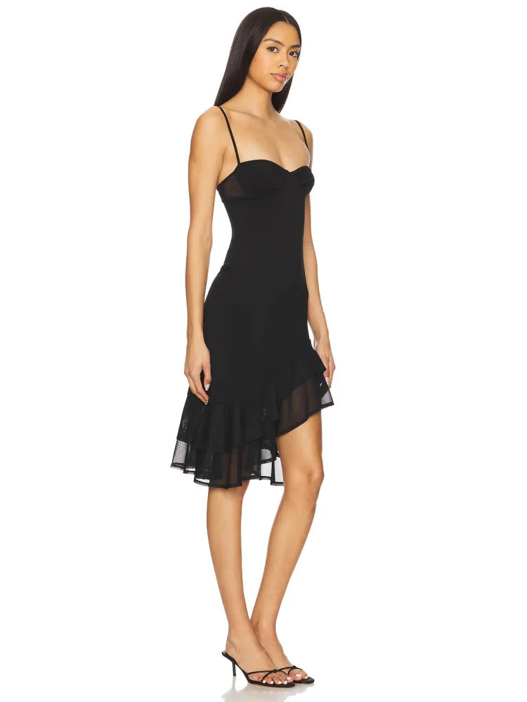 Charlotte Strappy Mesh Midi Dress