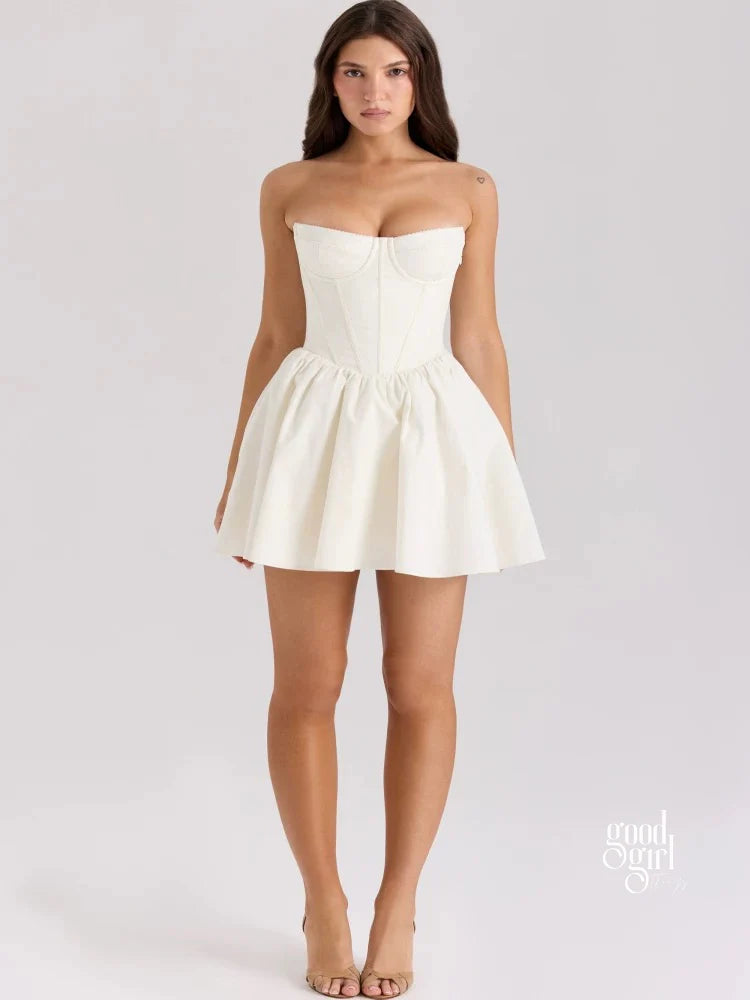 Chevelle Strapless Pleated Mini Dress