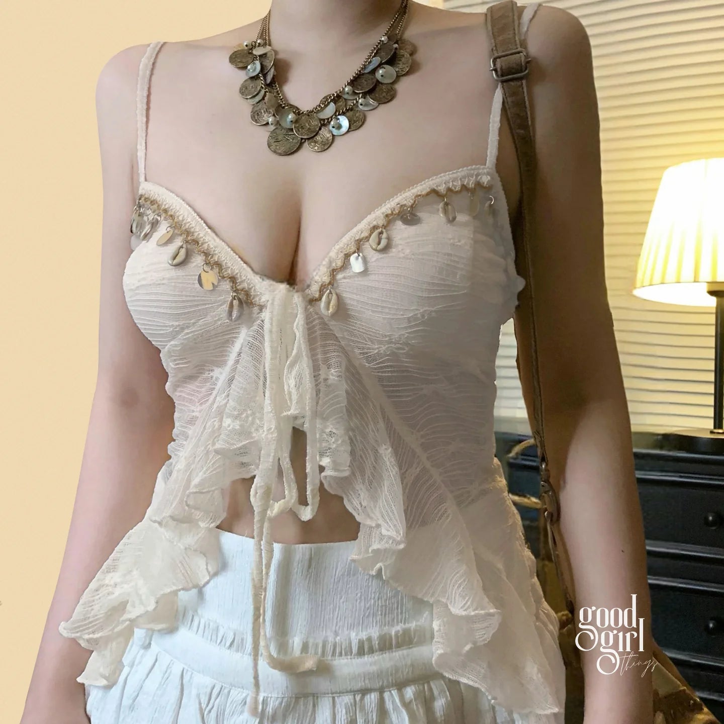 Chizaram Sequin Ruffle Crop Top