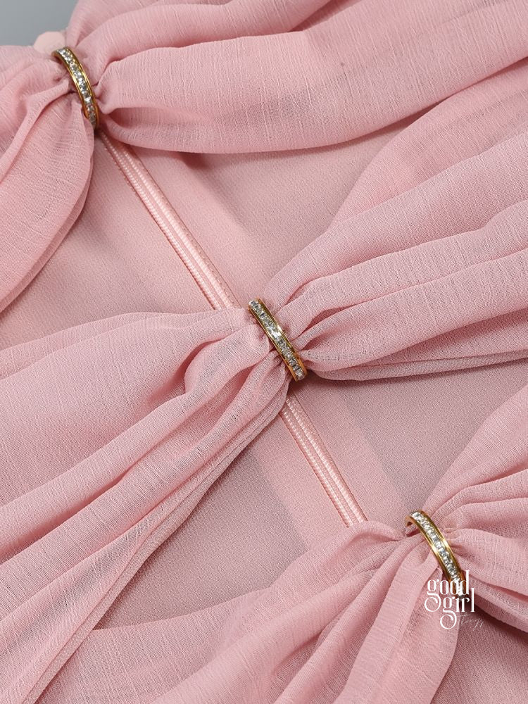 Dalary Pleated Fishtail Maxi Dress