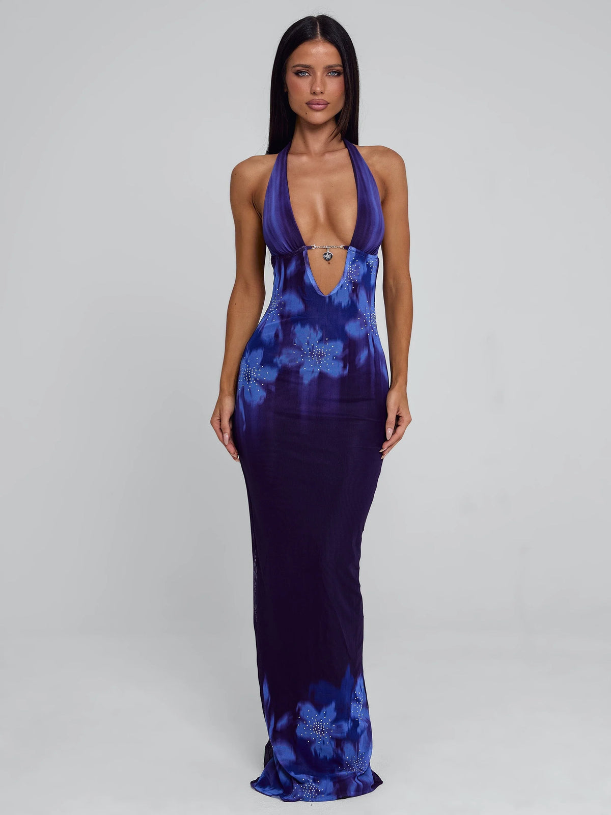 Dasha Ruched Halter Maxi Dress - GGT