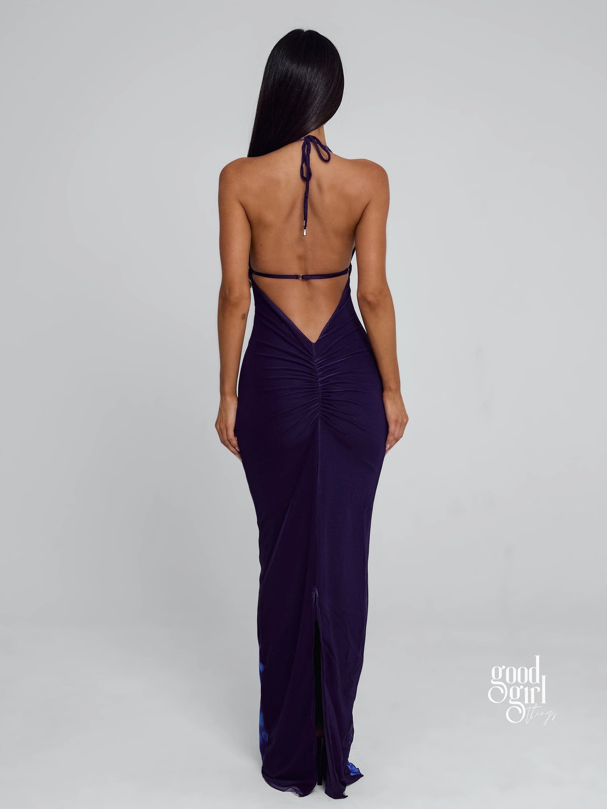 Dasha Ruched Halter Maxi Dress - GGT