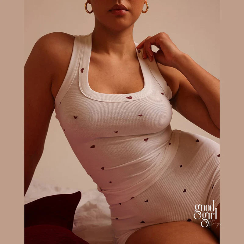 Daysi Heart Print Lounge Set