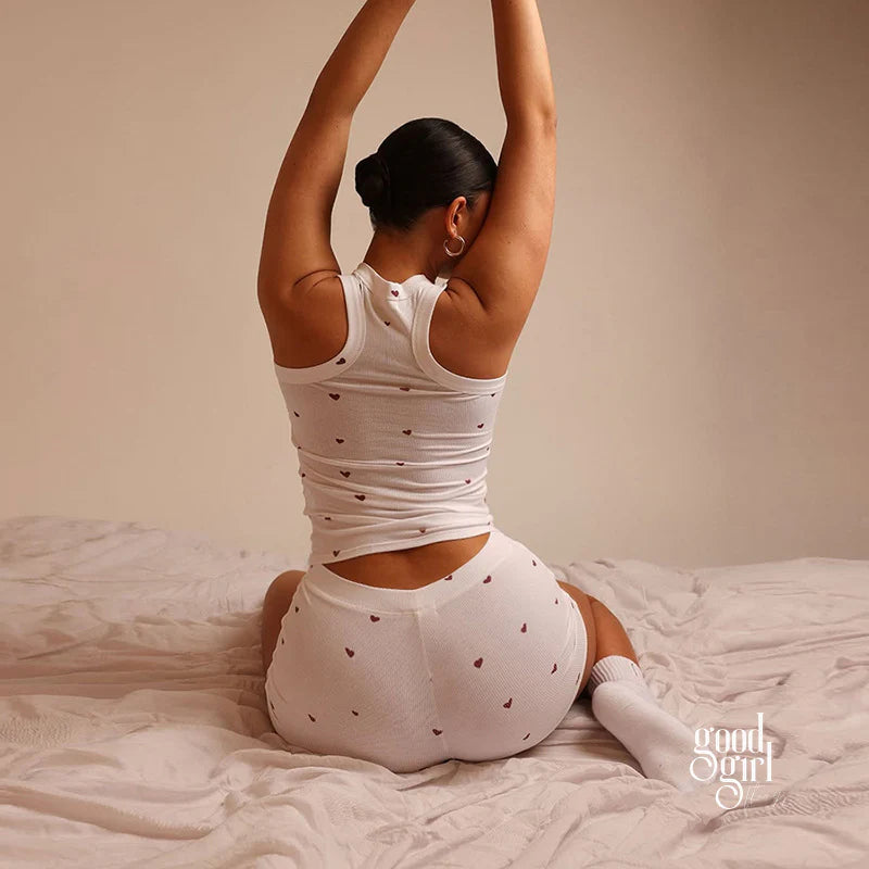 Daysi Heart Print Lounge Set