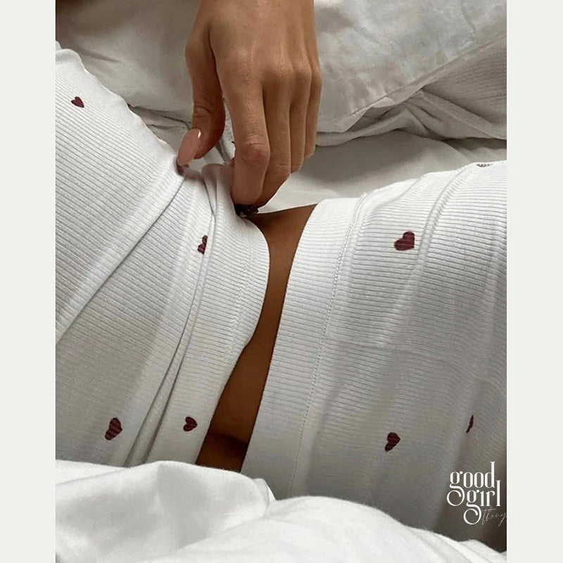 Daysi Heart Print Lounge Set