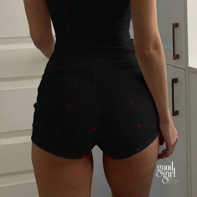 Daysi Heart Print Lounge Set