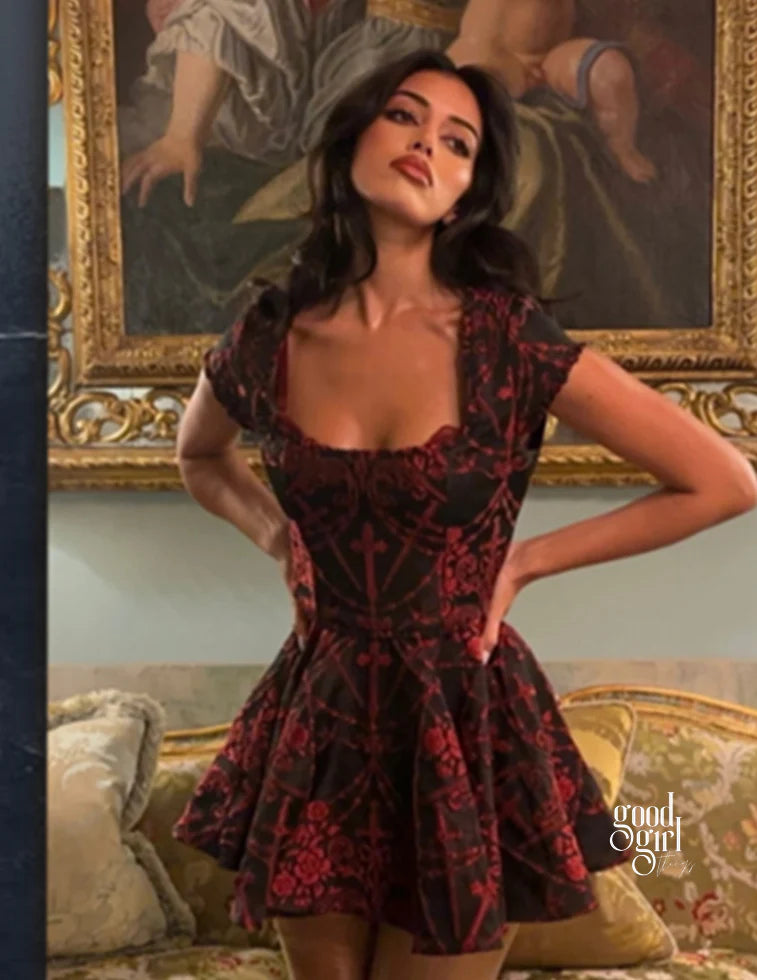 Deniz Square Neck Mini Dress