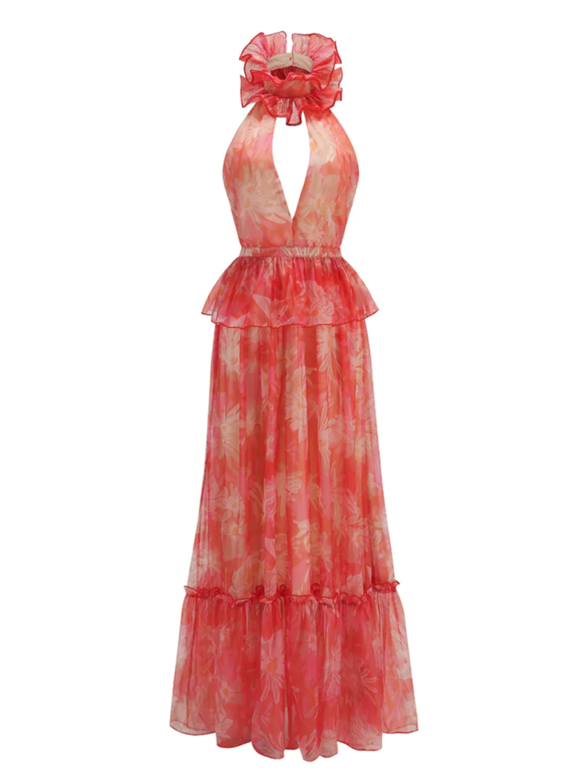 Diala Halter Mesh Maxi Dress