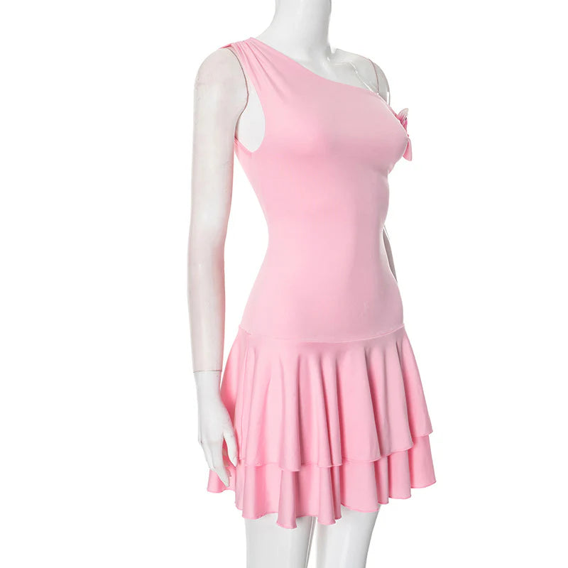 Dyani One Shoulder Pleated Dress