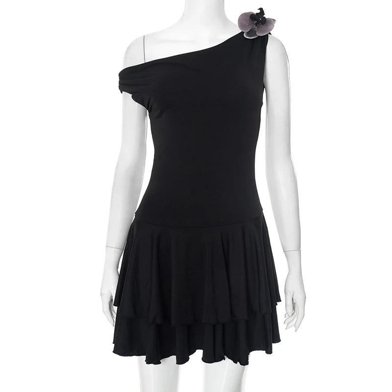 Dyani One Shoulder Pleated Dress