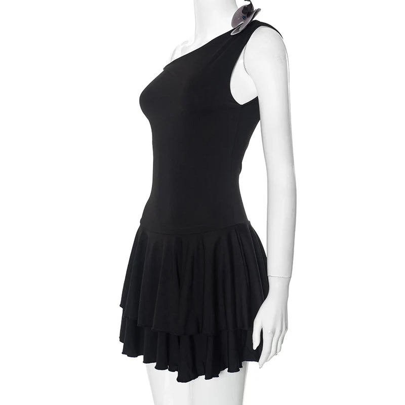 Dyani One Shoulder Pleated Dress