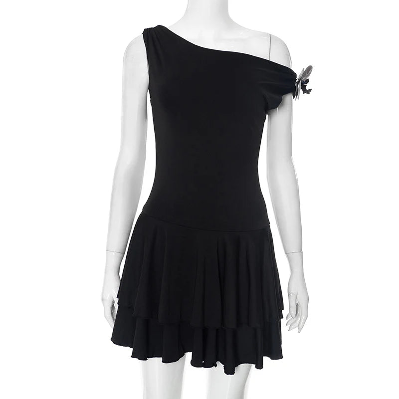 Dyani One Shoulder Pleated Dress