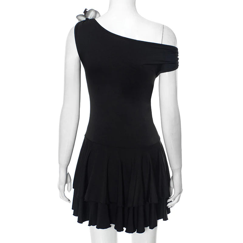 Dyani One Shoulder Pleated Dress