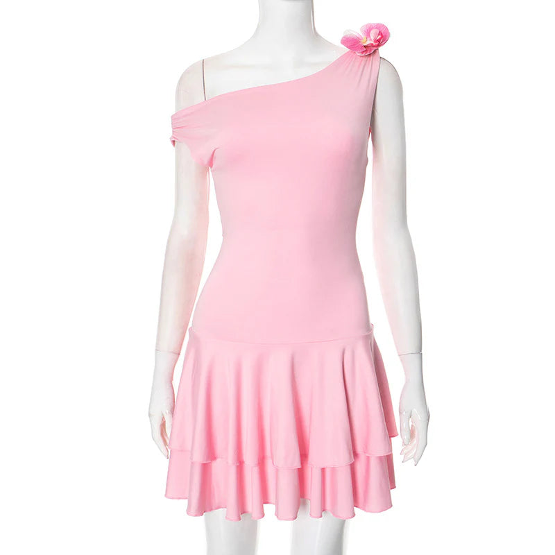 Dyani One Shoulder Pleated Dress