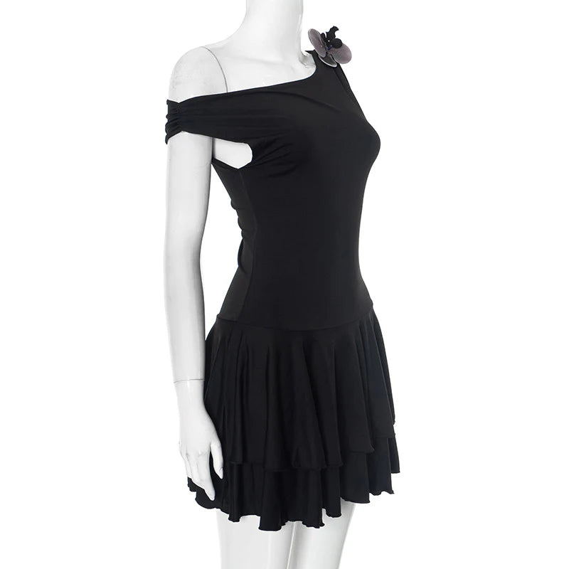 Dyani One Shoulder Pleated Dress