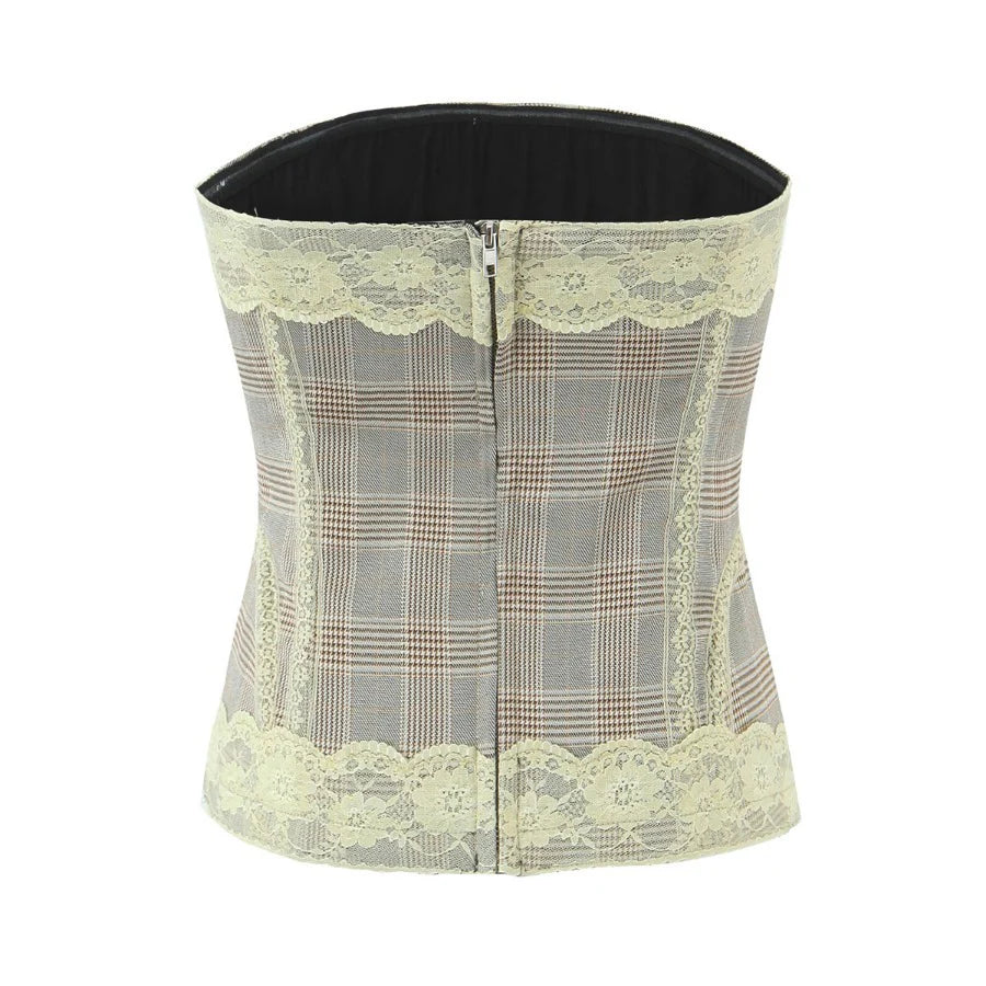 Effie Plaid Tube Top Skirt Set