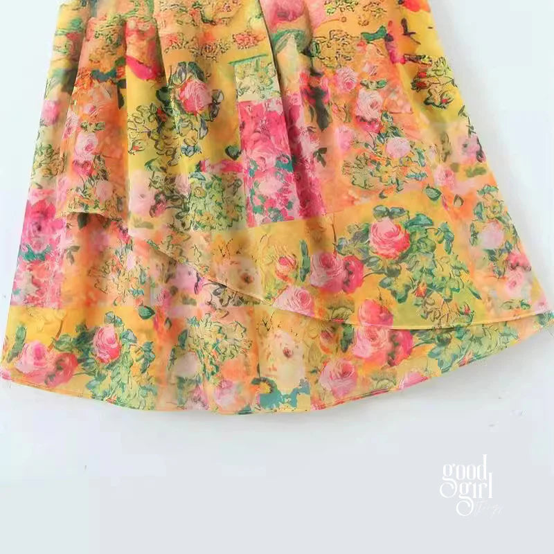 Elleana Floral Ruffle Mini Dress