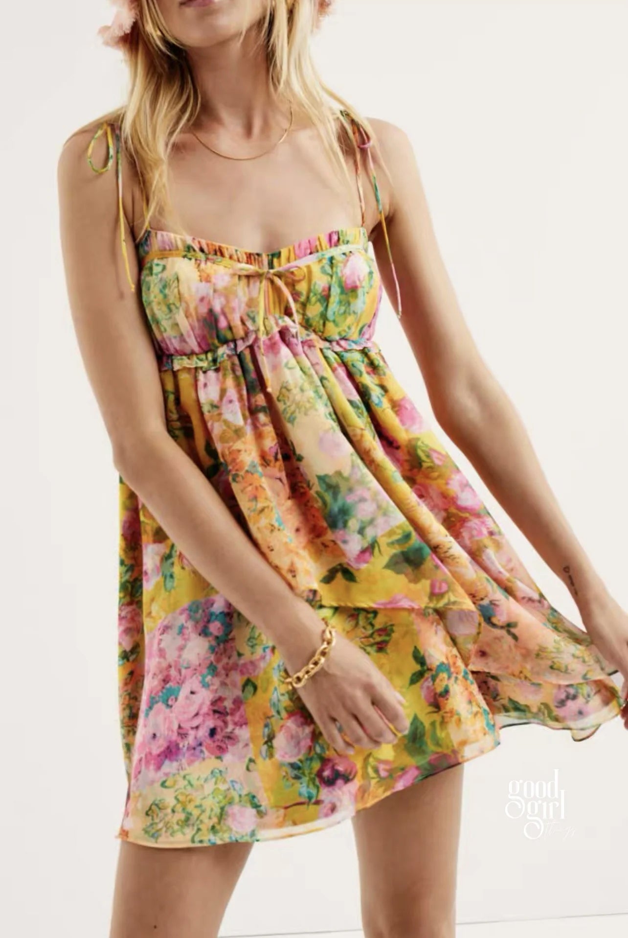 Elleana Floral Ruffle Mini Dress