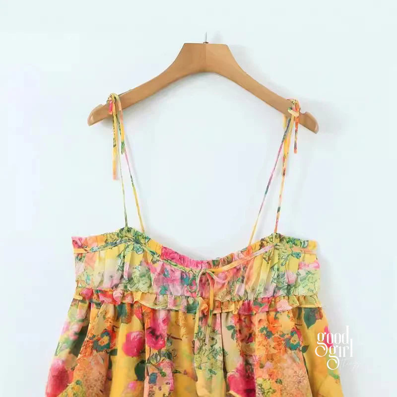 Elleana Floral Ruffle Mini Dress