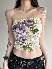 Elli Contrast Floral Tube Top