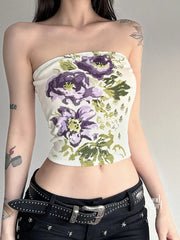 Elli Contrast Floral Tube Top