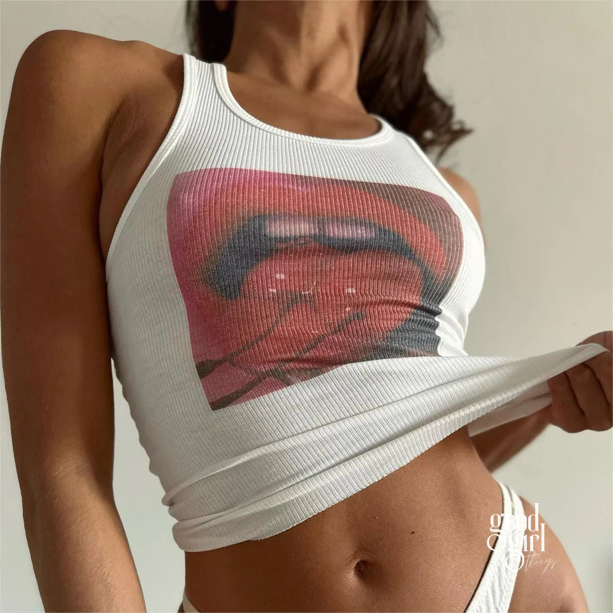 Emmanuelle Printed Knit Tank Top