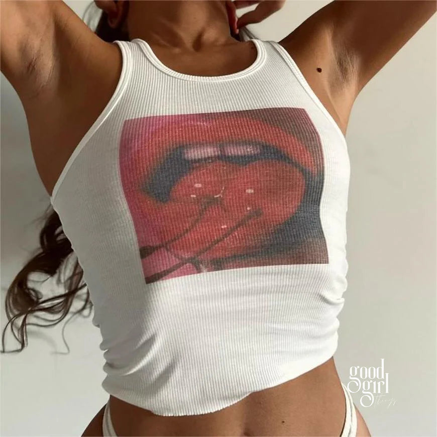 Emmanuelle Printed Knit Tank Top