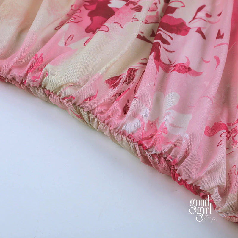 Floral Backless Mini Dress