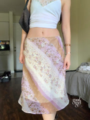 Freyja Floral Mesh Midi Skirt
