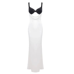 Gretel Color-Blocked Velvet Maxi Dress